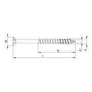 Heco UFIX 4,0 x 40 Vite MDF Testa svasata Heco Drive TG A2K-3