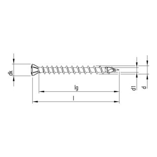 Heco UNIX-top A2 vis à planche tête de lentilles T-Drive VG