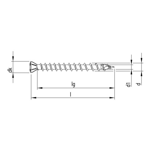 Heco UNIX-top 4,5 x 60 Dielenschraube Linsenkopf T-Drive VG A2K