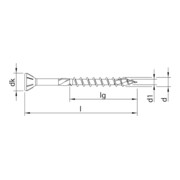 HECO Vite a testa svasata TOPIX-plus TCS con alette fresanti 60°, HECO-Drive, HD-30, filetto parziale, zincata blu, A3K-2