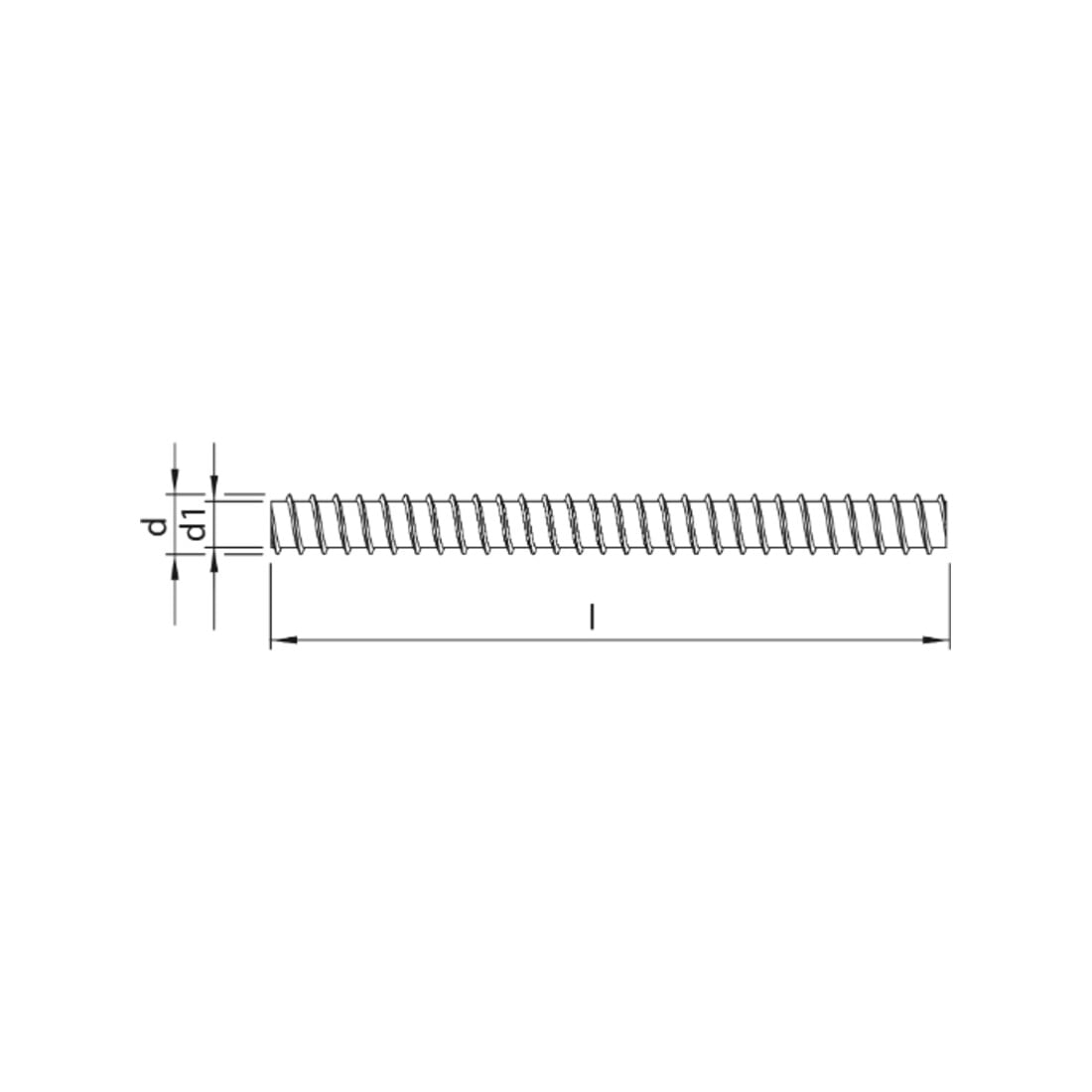 HECO-WB-T 16,0 x 0, tige filetée, sans empreinte, FT, A2K, 1 pcs. (WB-T 16 "cut to length")