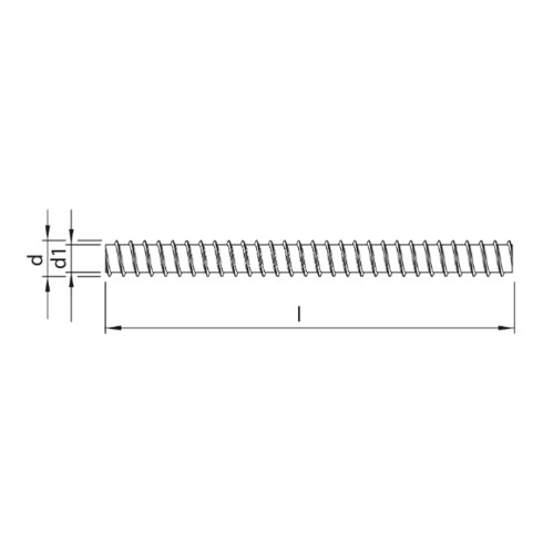HECO-WB-T 20,0 x 0, tige filetée, sans empreinte, FT, A2K, 1 pcs. (WB-T 20 "cut to length")