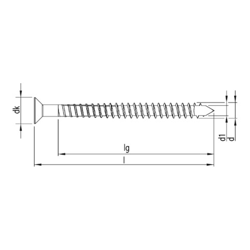 HECO-WR-T 13,0 x 600, tête fraisée, T-Drive, FT, DC-T, 25 pcs. (WR-T-13X600)