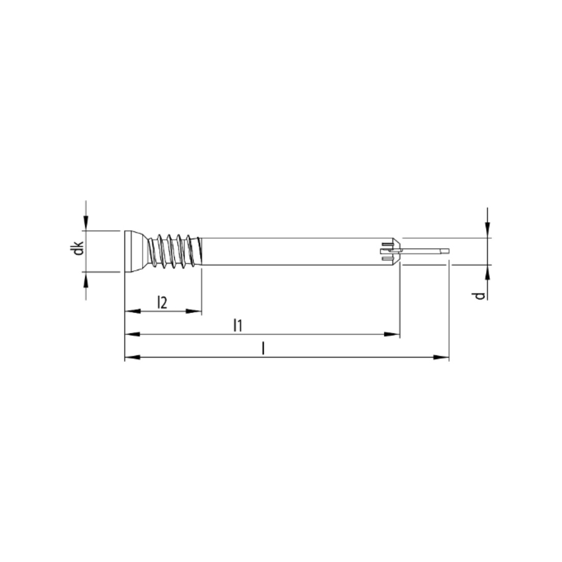 HECO Goujon à tige WS-T, tête cylindrique fraisée, T-Drive, filetage UK, zingué bleu, A2K, revêtement glissant