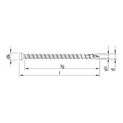 HECO Tête de vis cylindrique fraisée TOPIX-plus, T-Drive, filetage complet, zingué bleu, A3K-2