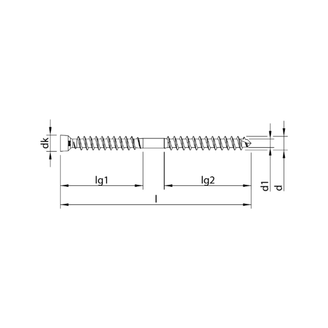 HECO Zylindersenkkopf WT-T, T-Drive, UK-Gewinde, Durocoat E15