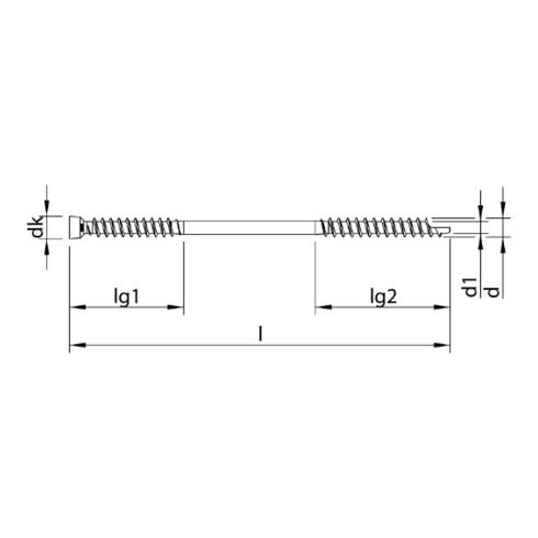 HECO Zylindersenkkopf WT-T 8,2 x 160, T-Drive, UK-Gewinde, verzinkt blau, A3K
