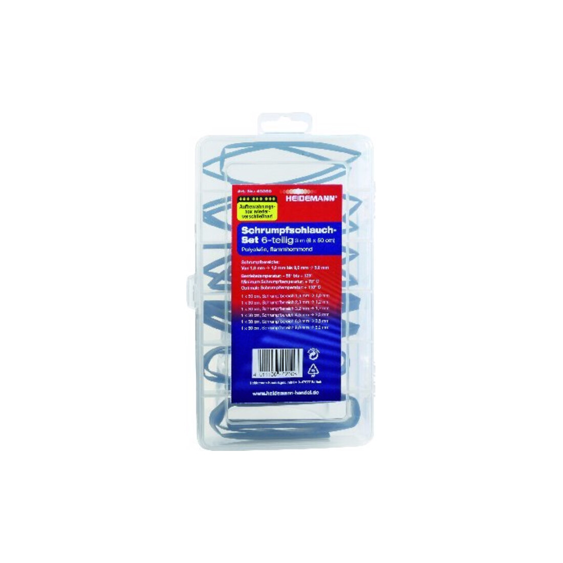 HEIDEMANN Set de gaines thermorétractables 6x0,5m boîte, réutilisable