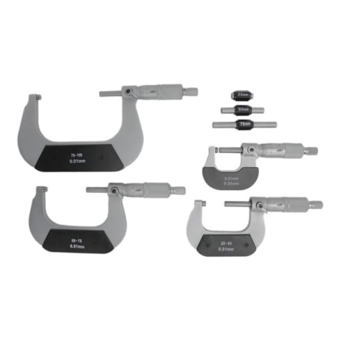 Helios Preisser beugelschroefmaat Set in Houten Kist 0-100 mm