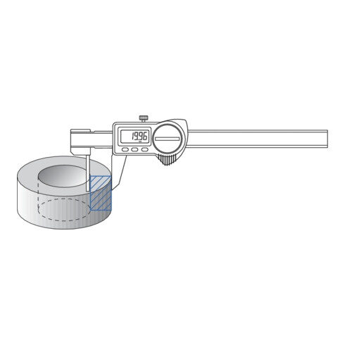Helios-Preisser Dig. Tsch-Wandstärkenmess schieber IP67, 150x40 mm