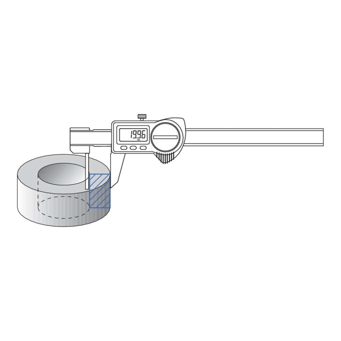 Helios-Preisser Dig. Tsch-Wandstärkenmess schieber IP67, 150x40 mm