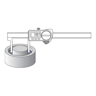 Helios-Preisser Digitaler Taschenmessschieber IP67 außen gewinkelte Messsp. 150 mm