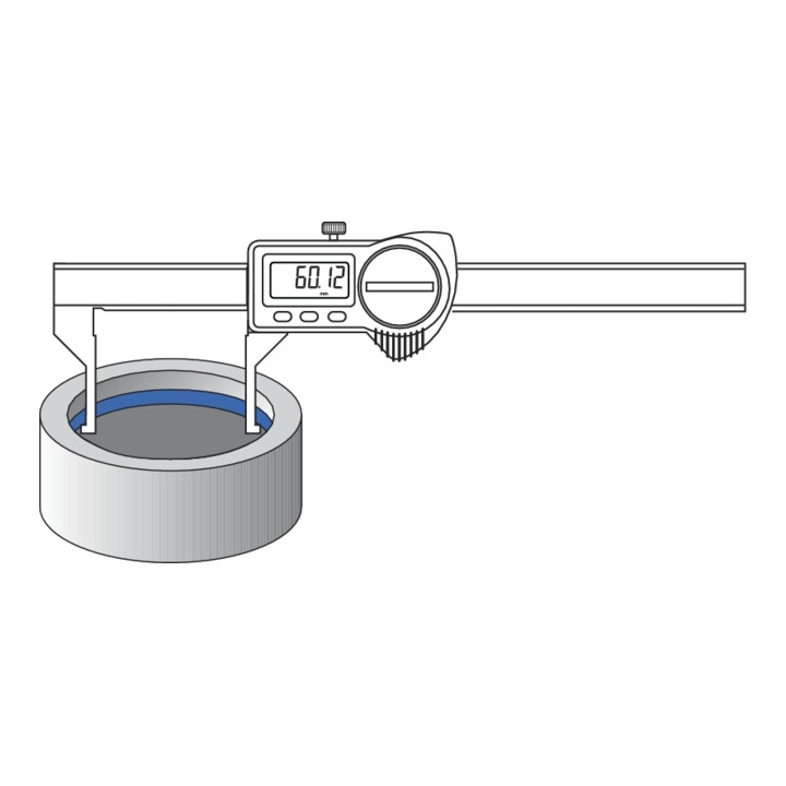 Helios-Preisser Digitaler Taschenmessschieber IP67 außen gewinkelte Messsp. 150 mm