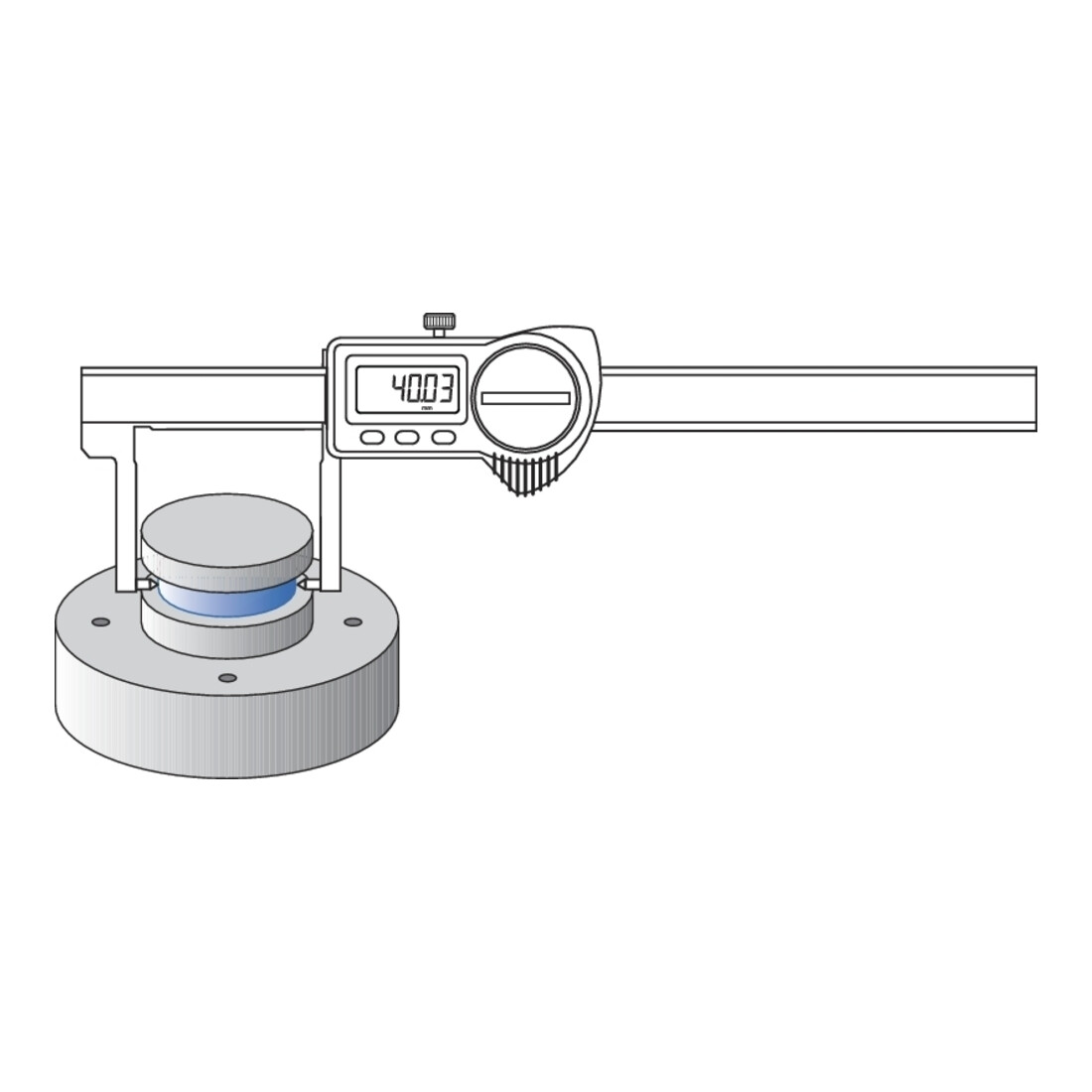 Helios-Preisser Digitaler Taschenmessschieber IP67 innen gewinkelte Messsp. 150 mm