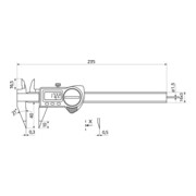 Helios-Preisser Digitaler Tiefenmessschieber IP67 spitze Messschenkel, 150x40mm