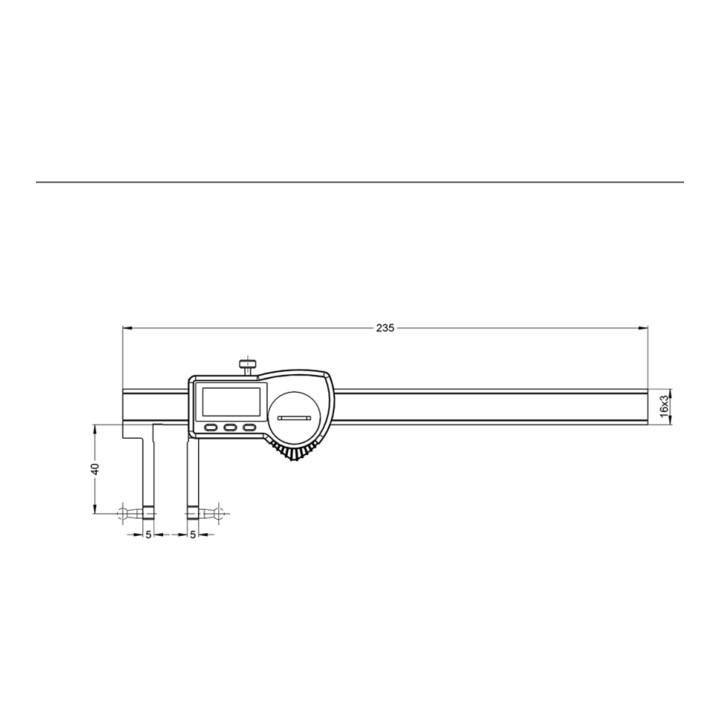 HELIOS PREISSER Digitaler Universal-Messschieber-Satz IP 67, Messbereich: 150 mm