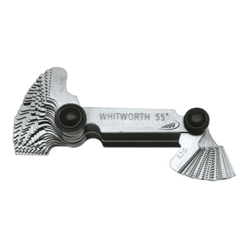 Helios-Preisser Gewindeschablone metrisch u.Whitw. 48Bl. kombiniert