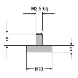Helios-Preisser HM-Insert de mesure M2,5 mm 10,0 mm