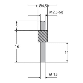 Helios-Preisser HM-Insert de mesure M2,5 mm Longueur 10 mm 1,5 mm