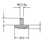 Helios-Preisser HM-Messeinsatz M2,5mm 0,0 mm ballig