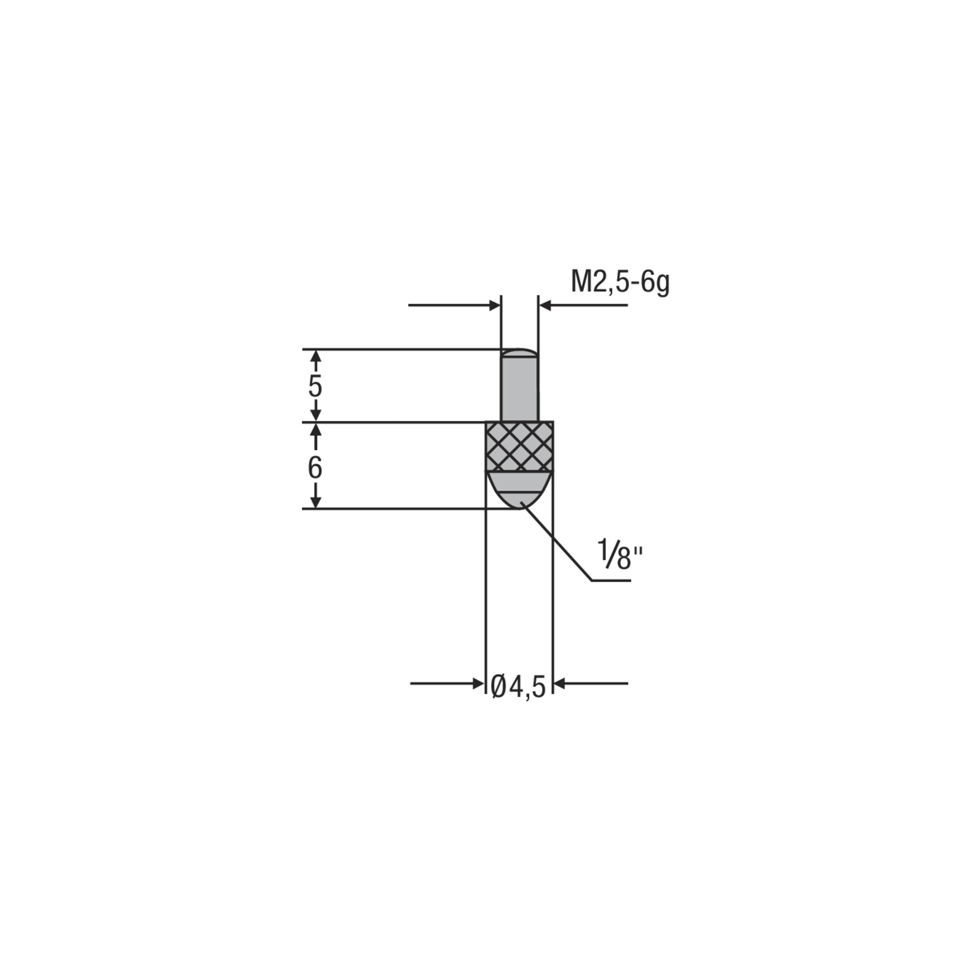 Helios-Preisser HM-Messeinsatz M2,5mm Kugeleinsatz 1/8