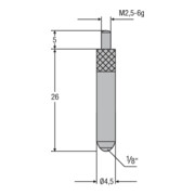 Helios-Preisser HM-Messeinsatz M2,5mm Kugeleinsatz 1/8", L 26mm