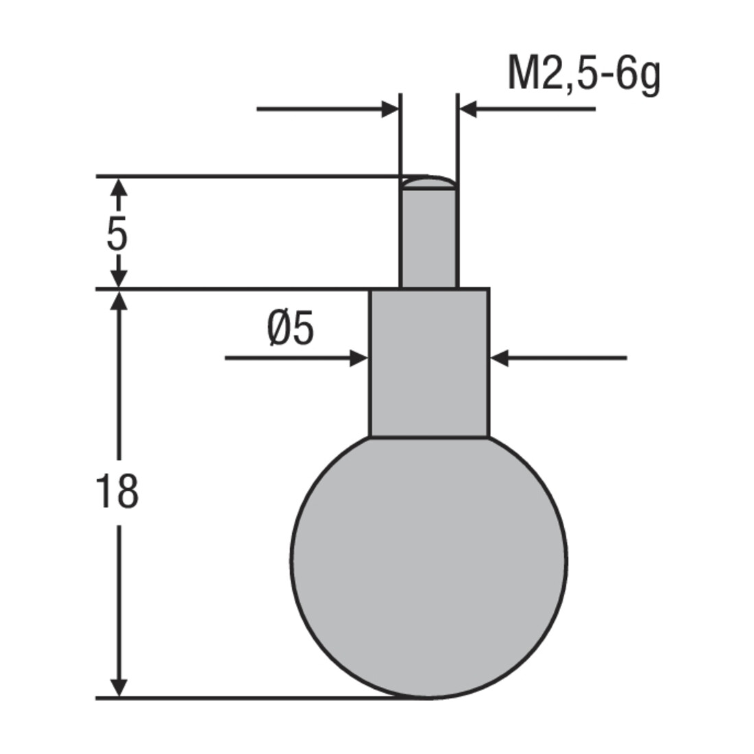 Helios-Preisser Insert de foire M2,5 mm boule 8,0 mm