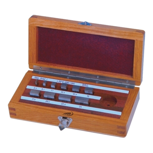 Helios-Preisser Jeu de calibres de mesure pour micromètres, fonte GG 1, avec verre plan, 5 pcs