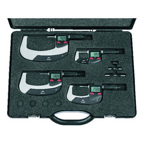Helios Preisser Jeu de micromètres numériques IP65 0-100 mm
