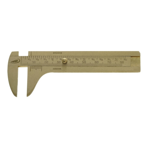 Helios-Preisser Knopfmaß, Hartmessing mitt Nonius, 100x25 mm