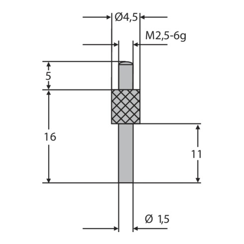 Helios-Preisser Messeinsatz M2,5mm 1,5 mm Länge 10 mm
