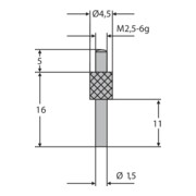 Helios-Preisser Messeinsatz M2,5mm 1,5 mm Länge 10 mm
