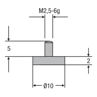 Helios-Preisser Messeinsatz M2,5mm 10,0 mm