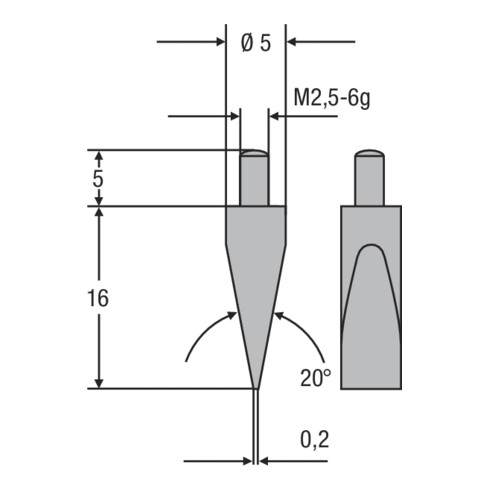 Helios-Preisser Messeinsatz M2,5mm 20G Keilform, Fläche 0,2 mm