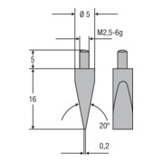 Helios-Preisser Messeinsatz M2,5mm 20G Keilform, Fläche 0,2 mm