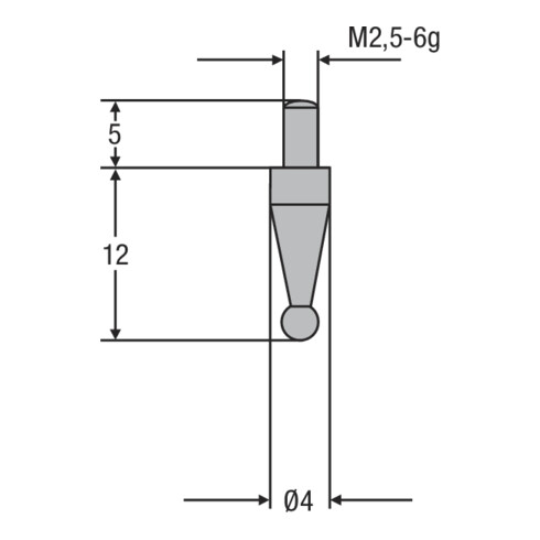 Helios-Preisser Messeinsatz M2,5mm Kugel 2,5 mm