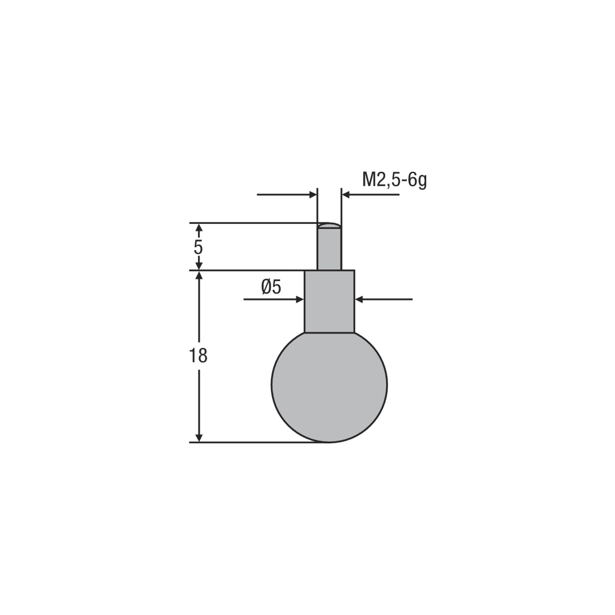Helios-Preisser Messeinsatz M2,5mm Kugel 8,0 mm