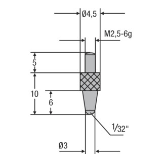 Helios-Preisser Messeinsatz M2,5mm Kugel- einsatz 1/32