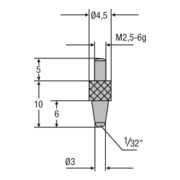 Helios-Preisser Messeinsatz M2,5mm Kugel- einsatz 1/32