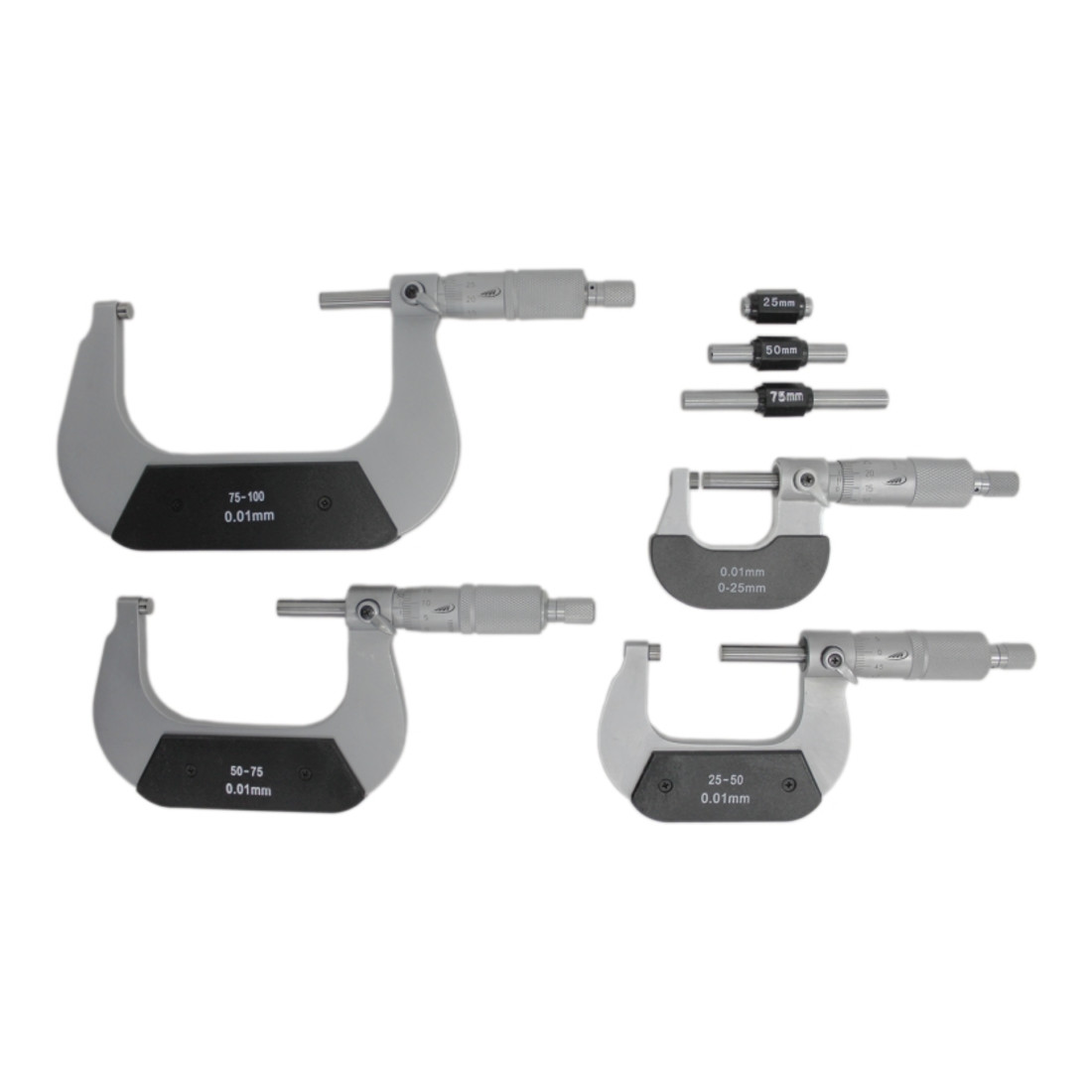 Helios Preisser Set di micrometri in custodia di legno, 0-100mm