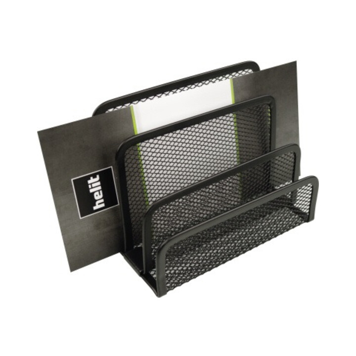 helit Briefständer Mesh H2518395 14x7x9,7cm 3Fächer Metall schwarz