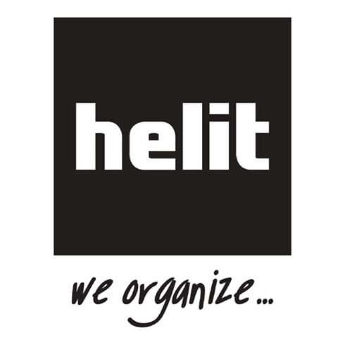 helit Papierkorb 18l Ku. schwarz H.320xD.315mm m.Griffrand