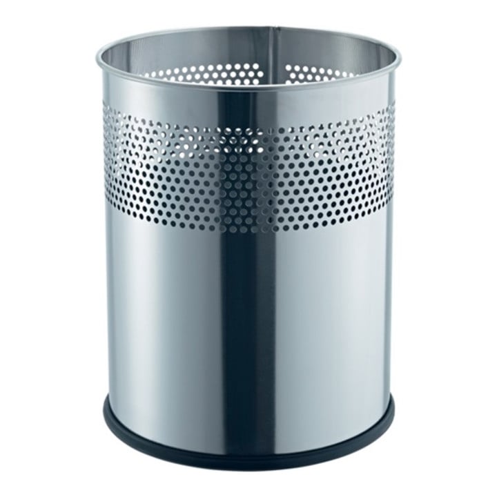 helit Papierkorb H2515700 Metall 15 l Lochdekor silber