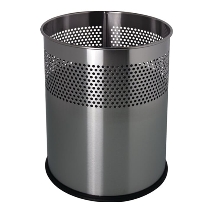 helit Papierkorb H2515700 Metall 15 l Lochdekor silber