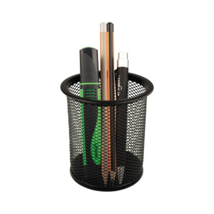 helit Stifteköcher Mesh H2518195 9x10cm rund 1Fach Metall schwarz