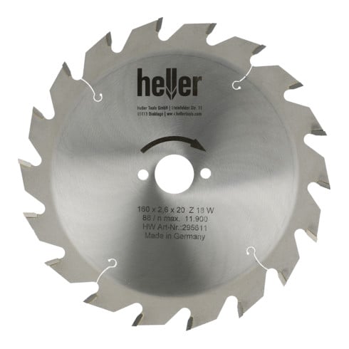 Heller Akku-Handkreissägeblatt 160 x 1,6 x 20 x 18 x W