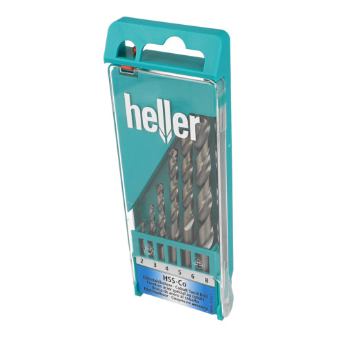 Heller HSS-Co-Edelstahlbohrersatz 6-teilig 2-8mm
