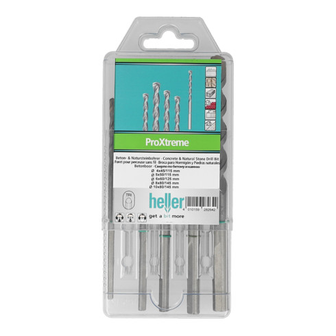 Heller ProXtreme Beton-& Natursteinbohrer, Satz 5-tlg. Durchmesser 4/5/6/8/10