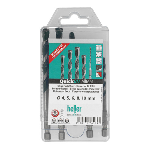 Heller QuickBit AllMat Universalbohrer Satz Durchmesser 4/5/6/8/10 mm