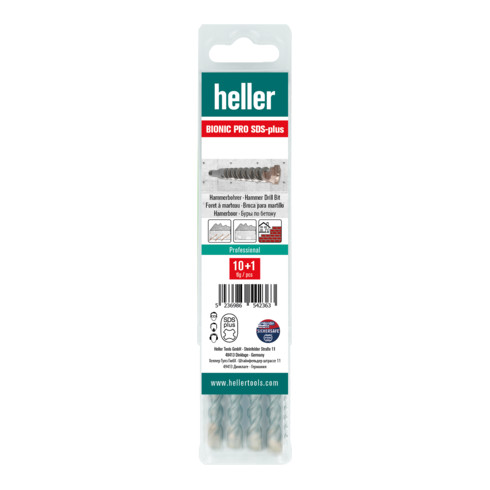 Heller Tools BionicPro SDS-plus Hammerbohrer, Ø 16 x 150/210 mm, 10 + 1!